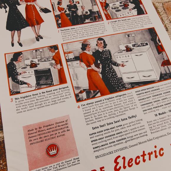 1940 Retro Kitchen Cooking Print Ad for Vtg Frigidaire Electric Range 9.5x12.75 - Picture 11 of 13